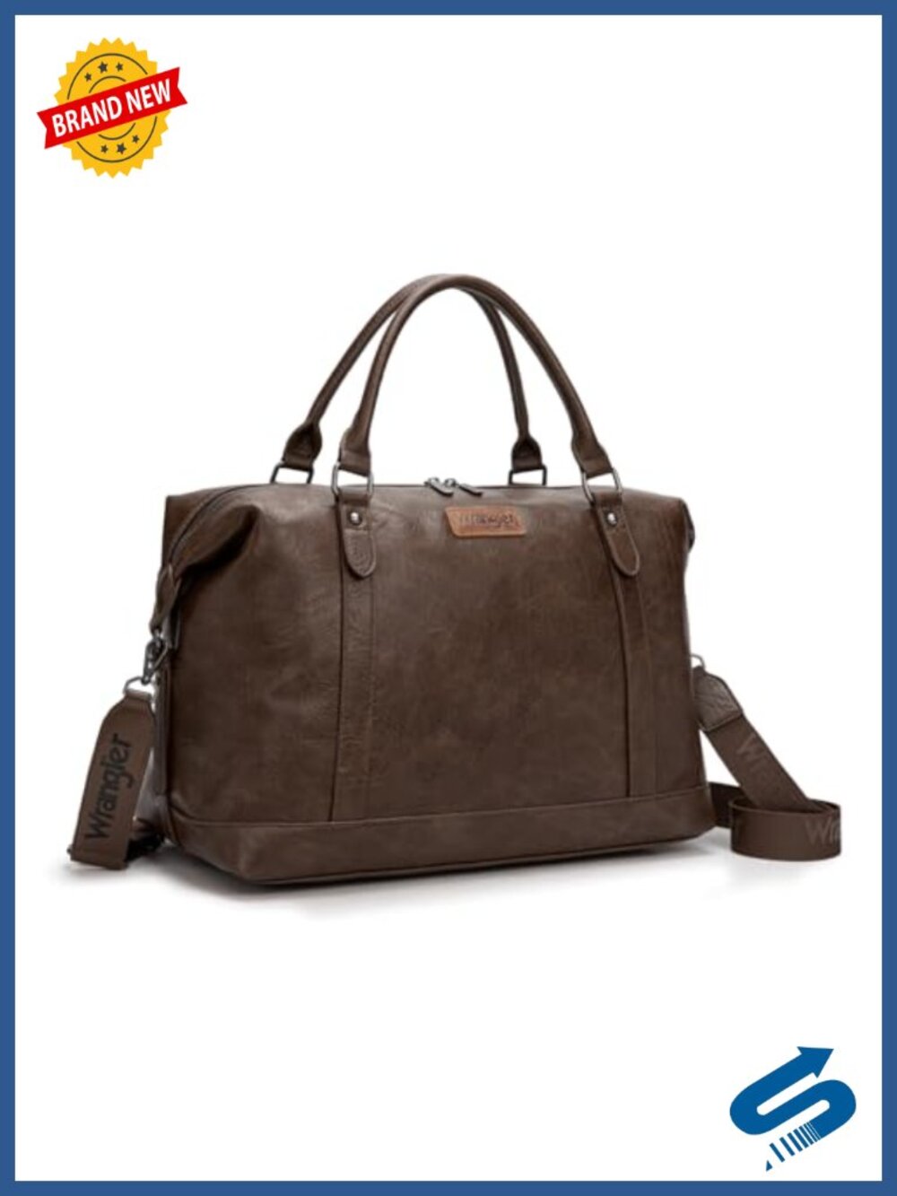 Large Faux Leather Waterproof Travel Duffel Weekender Carry On Bag